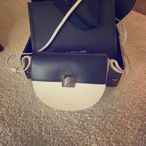Oslo tan and black crossbody by DeMellier London